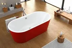 Kiárusítás Kolpa-San Comodo-FS 185x90/MO RED/WH szabadon álló fürdőkád levegő masszázs rendszerrel 935640Kolpa-San