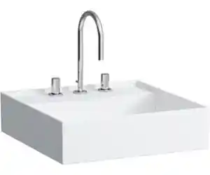 Laufen KARTELL BY LAUFEN 46x46 cm kézmosó három csaplyukkal H8153310001081 (8.1533.1.000.108.1)Laufen Árcsökkenés
