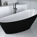 Gyors kiszállítás Besco Keya Black & White 165x70 cm szabadonálló kádBesco