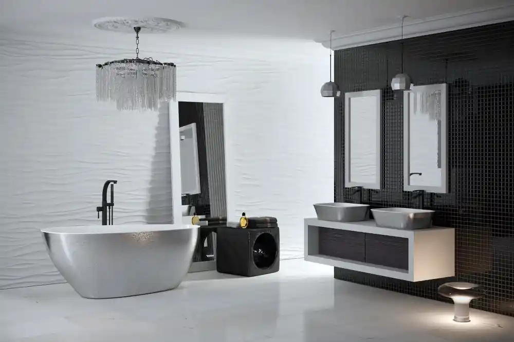 Szuper ajánlat Besco Goya Glam 160x70 szabadonálló kád, silverBesco