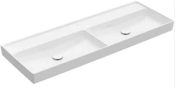 Akciós ár Villeroy & Boch Collaro 130x47 cm mosdó, csaplyuk nélkül CeramicPlus felülettel 4A34D2R1 (4A34 D2 R1)Villeroy & Boch