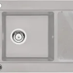Outlet Deante Modern gránit mosogató üveg vágólappal, szürke metál ZQM S513Deante