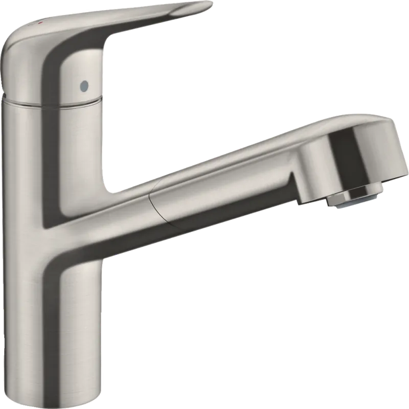 Hansgrohe Focus M427-H150 Egykaros konyhai csaptelep kihúzható kifolyóval, rozsdamentes acél 71814800Hansgrohe Kedvezmény