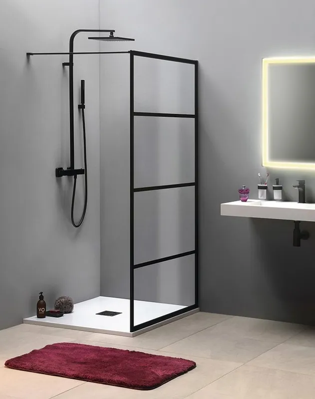 Sapho CURE BLACK fix zuhanyfal, 800mm, matt fekete CB80Sapho Kedvezményes ár