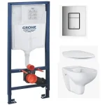 Ajánlat Grohe 38528001 szerelő elem kompletten nyomólappal, perem nélküli wc-vel, ülőkével SSB4NGrohe