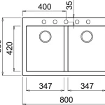 Elleci Quadra 340 két medencés gránit mosogató G55 Grigio Pietra LGQ34055BTPElleci Rendeld meg most