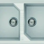 Azonnal elérhető Elleci Tekno 450 két medencés gránit mosogató, G68 Bianco LGT45068Elleci