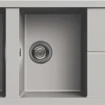 Kiárusítás Elleci Unico 500 két medence csepegtetővel gránit mosogató, M79 Aluminum LMU50079Elleci