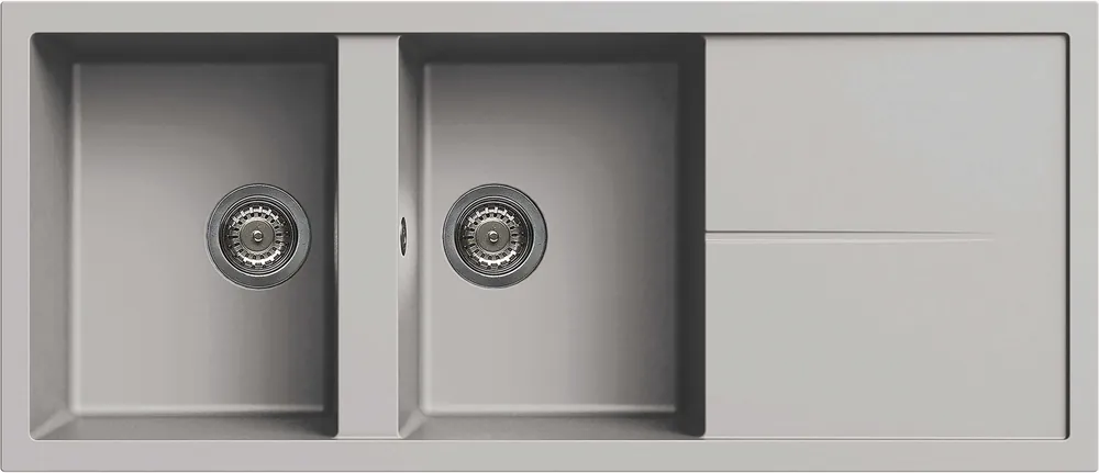Kiárusítás Elleci Unico 500 két medence csepegtetővel gránit mosogató, M79 Aluminum LMU50079Elleci