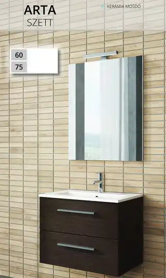 Legnépszerűbb Tboss Arta 60 alsószekrény kerámia mosdóval, Floating Mirror Easy 60 tükörrel, wenge (komplett szett)Tboss