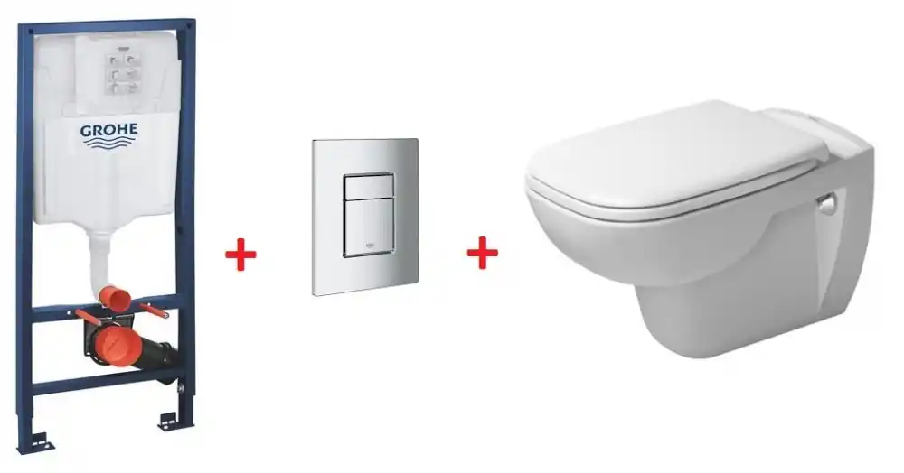 Ne maradj le Grohe Rapid SL falsík alatti wc tartály komplett szett SZP-GR80 (38528001, 38732000, Duravit-25700900002, Duravit-0067390000)Grohe