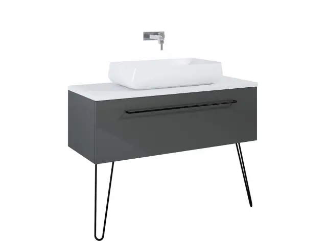 Azonnali szállítás AREZZO design Carmel 120cm-es alsószekrény 1 fiókkal, antracit AR-167239Arezzo Design