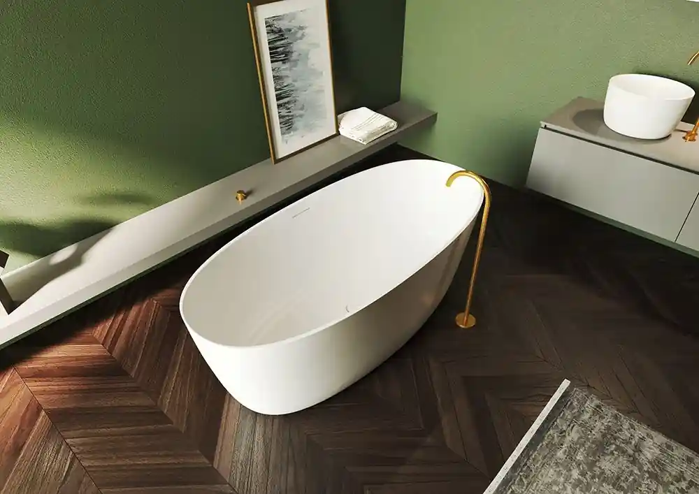 Riho Oval Solid Surface 160x72 cm szabadonálló kád BS67 (BS6700500000000) B129001105Riho Szuper akció