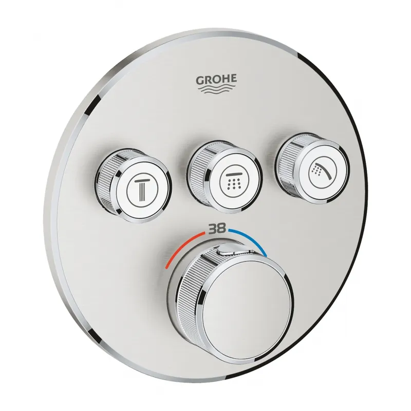 Olcsóbb GROHE Grohtherm SmartControl termosztátos színkészlet, matt szuperacél 29121DC0Grohe