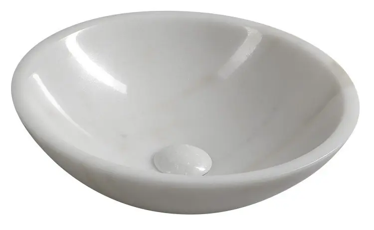 Újdonság Sapho BLOK 40 cm kőmosdó, fehér márvány 2401-34Sapho