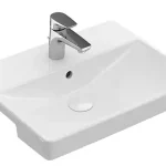 Olcsó Villeroy & Boch Avento 55x44 cm elölről beépíthető mosdó CeramicPlus felülettel Stone white 4A06 55 RW (4A0655RW)Villeroy & Boch