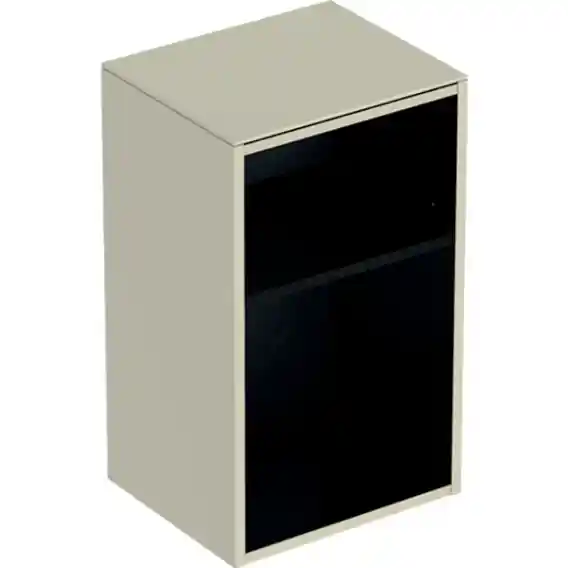 Újdonság Geberit Smyle Square oldalszekrény nyitott, 36x60x29.9cm, magasfényű lakkozott homokszürke 500.358.JL.1Geberit