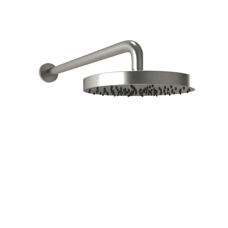 Prémium Bugnatese KOBUK Kerek zuhanyfej 20 cm átmérővel, 40 cm-es zuhanykarral szálcsiszolt nikkel szín 93848NSBugnatese