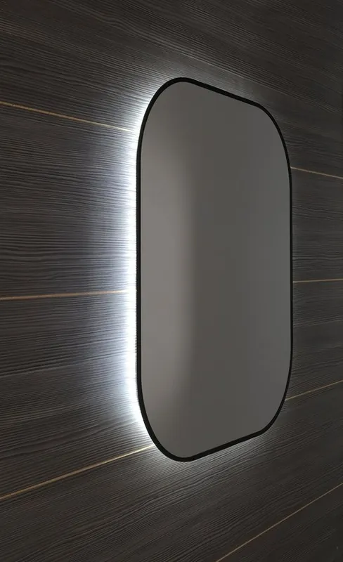 Sapho SHARON LED tükör, 80x70cm, matt fekete E28903CISapho Azonnal elérhető
