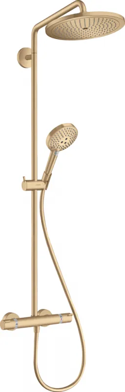 Népszerű Hansgrohe Croma Select S Showerpipe 280 1jet EcoSmart 9 l/perc termosztáttal és Raindance Select S 120 3jet kézizuhannyal, szálcsiszolt bronz 26891140Hansgrohe