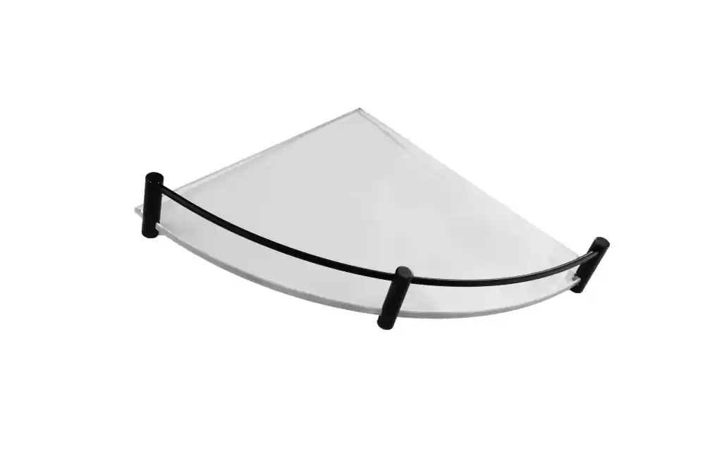 Kihagyhatatlan ajánlat Roltechnik 20x20 cm sarok üvegpolc, matt fekete, átlátszó üveg 062255Roltechnik