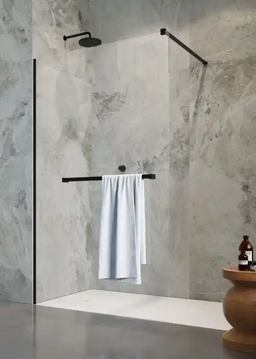 Radaway Modo New Black II Walk-in zuhanyfal törölközőtartóval, 130 cm 389134-54-01WRadaway Olcsó