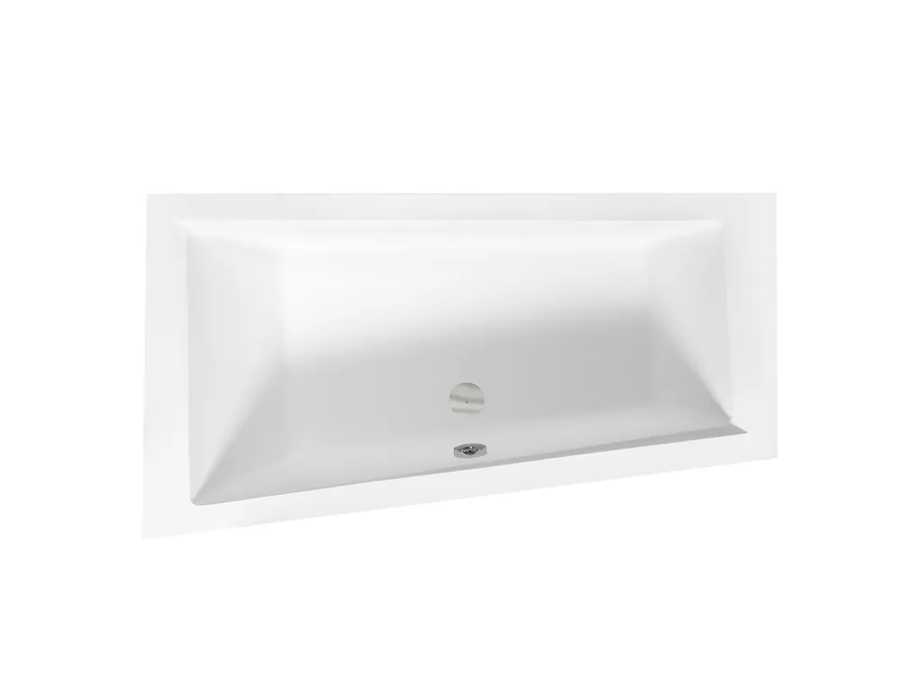 Végkiárusítás Besco INTIMA 160x90 cm balos aszimmetrikus kád, fehér WAIT-160-NLBesco