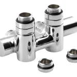 Akciós ár Sapho TWIN COMBI csatlakozókészlet radiátorhoz, középső bekötés, 50mm, króm (CP461S)Sapho