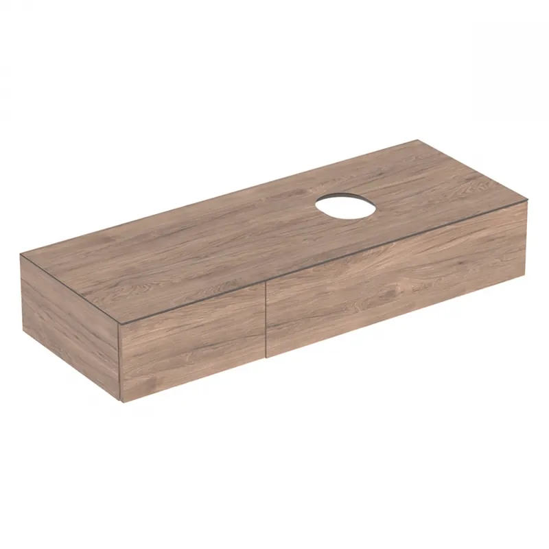 Geberit VariForm alsó szekrény pultra ültethető mosdóhoz, két fiókkal, pakolófelülettel, bűzzárral 135x23.5x51 cm hikoridió/melaminos faszerkezet 501.180.00.1Geberit Nézd meg most