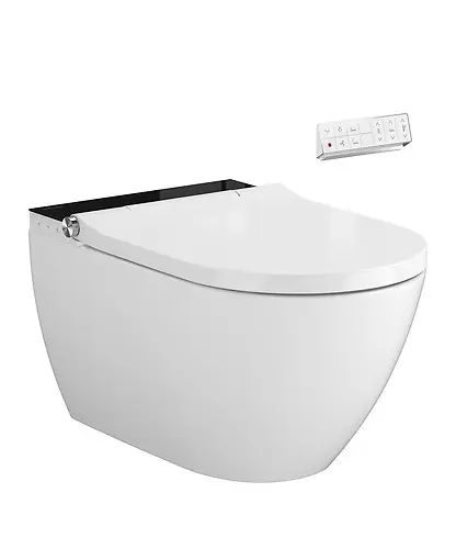 Vedd meg most Cersanit (MEISSEN-KERAMIK) Genera Ultimate bidé funkciós ovális okos wc ülőkével, fekete takarópanel S701-514Cersanit
