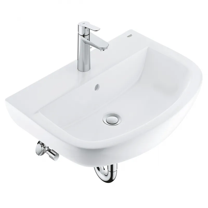 Biztonságos fizetés Grohe Bau Ceramic Mosdókagyló garnitúra 55 + BauEdge mosdócsaptelep 39643000Grohe