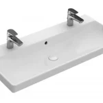 Árcsökkenés Villeroy & Boch Avento 100x47 cm mosdó 2 csaplyukkal CeramicPlus felülettel Stone White 4156A4RWVilleroy & Boch