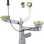 Deante automata mosogató leeresztő két medencés mosogatóhoz, arany ZXY_Z912Deante Gyors szállítás