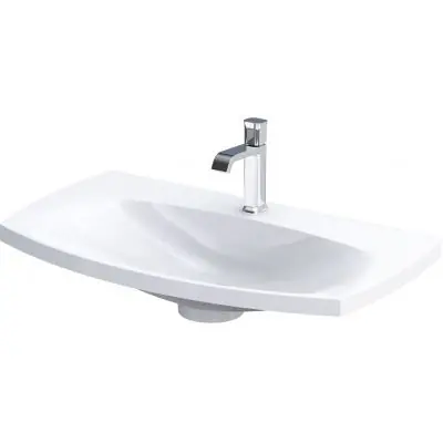 Roltechnik Louis 82x48 cm öntött műmárvány mosdó fényes fehér UME-LU-82-92Roltechnik Különleges ajánlat