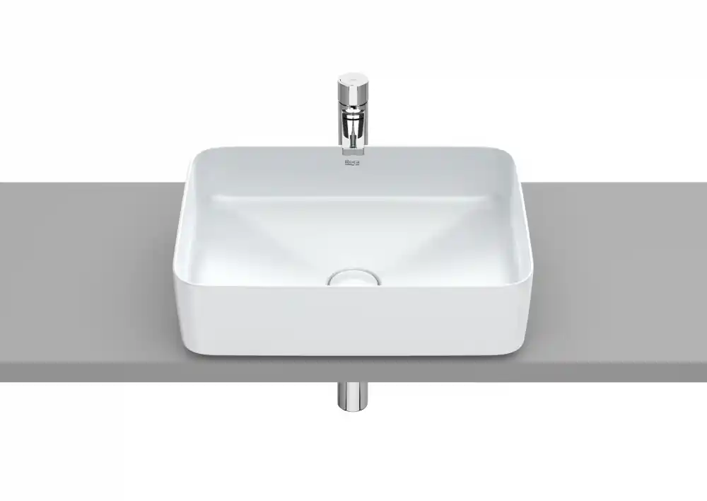 Vedd meg most Roca Inspira SQUARE 50x37 cm pultra ültethető FINECERAMIC mosdó pearl A327530630Roca