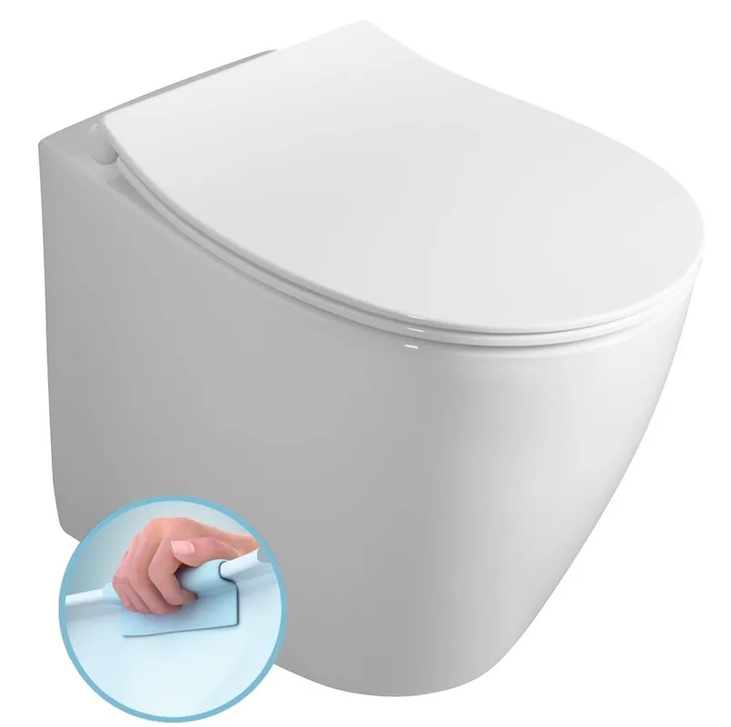 Biztonságos fizetés Sapho SENTIMENTI Rimless álló WC alsó vagy hátsó kifolyással, fehér 10SM10004SVSapho