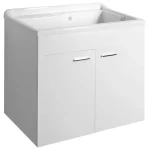 Gyors kiszállítás Sapho AQUALINE 80x50cm mosdótartó szekrény műanyag mosogatótálcával, fehér PI8050-1Aqualine
