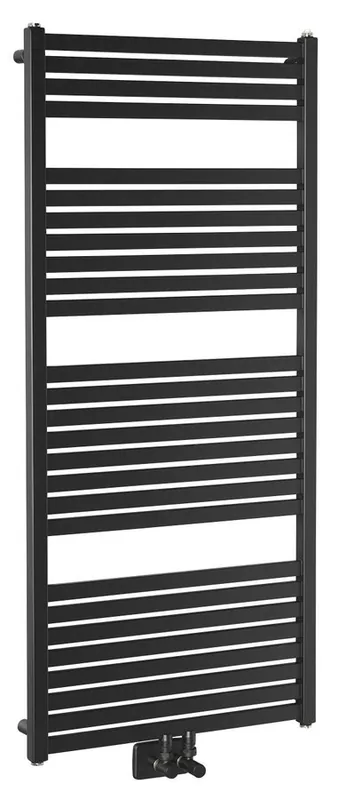 Újdonság Sapho AQUALINE TONDI 600x1330mm fürdőszobai radiátor középső bekötéssel, matt fekete DT486TAqualine