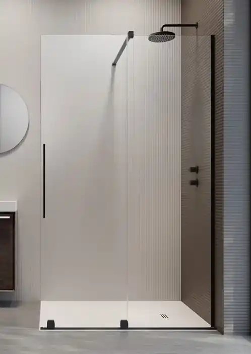 Expressz kézbesítés Radaway Furo Black Walk-in 80 jobb fekete zuhanyfal 10106438-54-01R, 10110394-01-01Radaway
