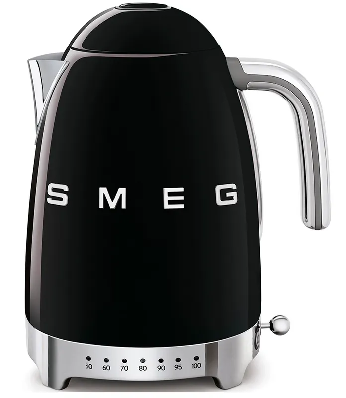 SMEG retro vízforraló hőmérséklet szabályzóval, fekete KLF04BLEUSMEG Utolsó esély