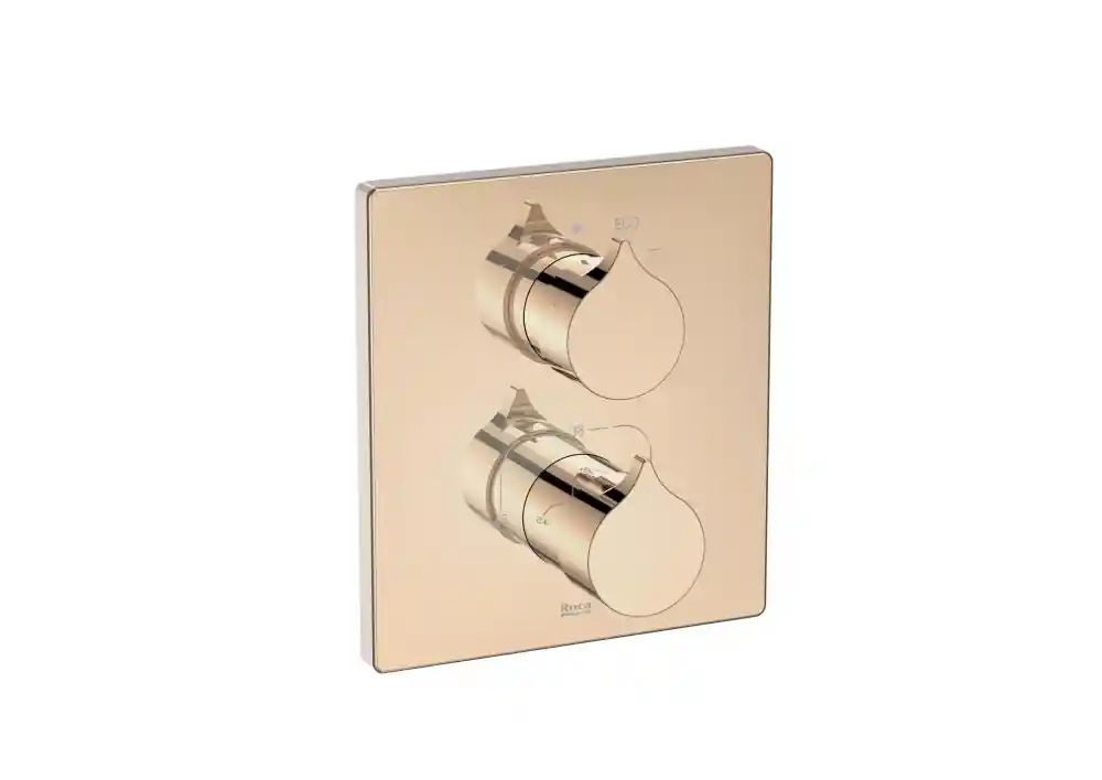 Legkelendőbb Roca Insignia termosztátos falsík alatti kád-zuhany csaptelep, rose gold A5A0C3ARG0Roca