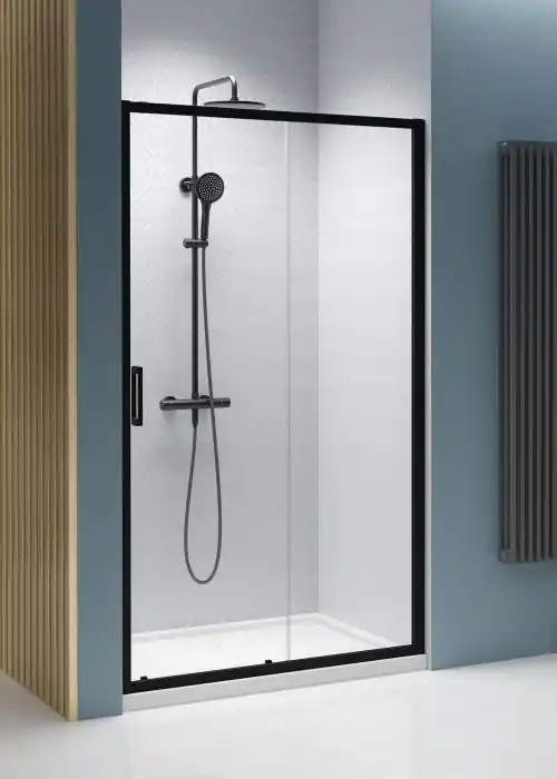 Árengedmény Radaway Premium Pro Black DWJ fekete zuhanyajtó jobbos, 120 cm 1014120-54-01RRadaway