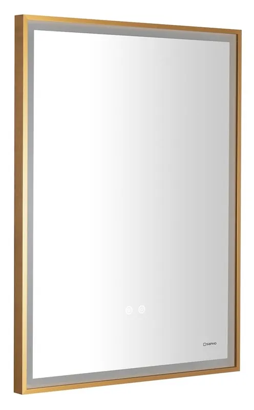 Gyors szállítás Sapho SORT 60x80cm tükör LED világítással, matt arany SJ080ZSapho