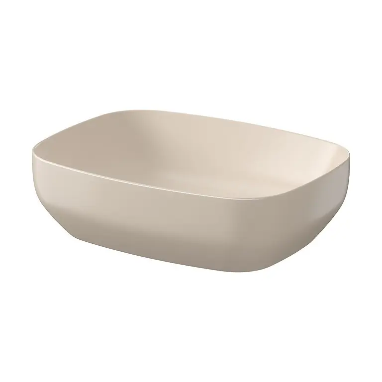 Azonnal elérhető Cersanit Larga pultra ültethető mosdótál 50x38 cm, matt bézs K677-062Cersanit