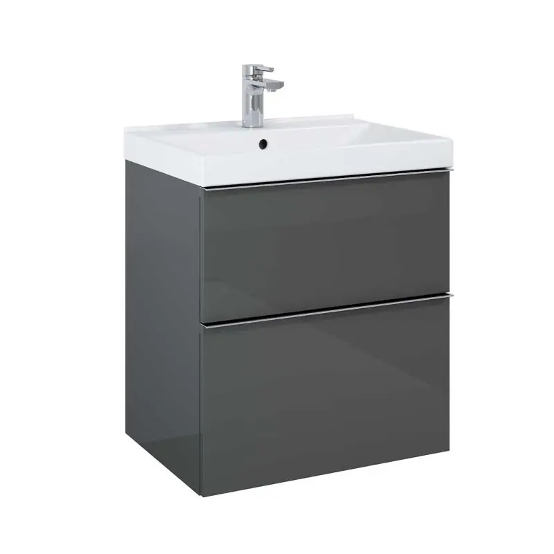 Szezonális akció AREZZO design MONTEREY 60 cm-es alsószekrény 2 fiókkal Mf. antracit színben, szifonkivágással AR-167078Arezzo Design