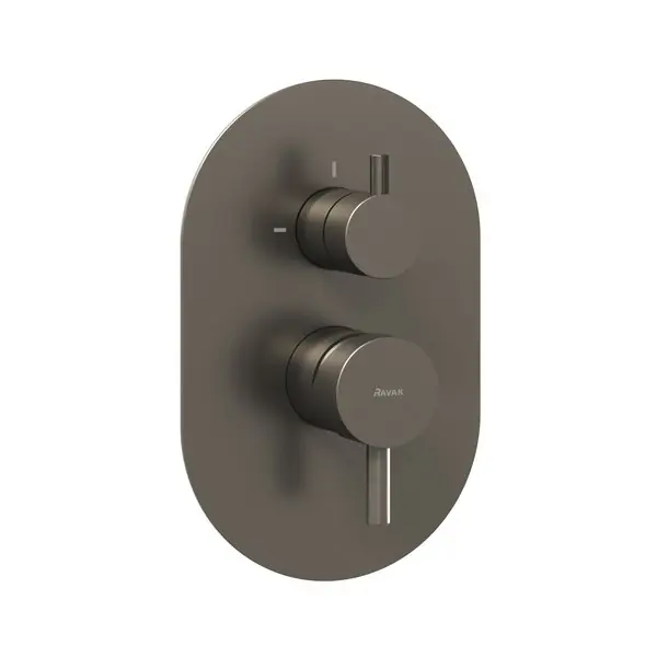 Különleges ajánlat Ravak Espirit ES 065.20GB.O2.RB07E Falba süllyesztett csaptelep, kétutas, belső egység nélkül - Graphite Brushed X070325Ravak