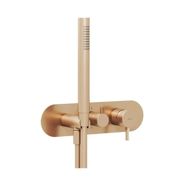 Kedvezményes ár Ravak Espirit ES 065.60RGB.O2.RB07D.+S Falba süllyesztett csaptelep szettel, kétutas, belső egység nélkül - Rose Gold Brushed X070361Ravak