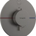 Vedd meg online Hansgrohe ShowerSelect Comfort S Falsík alatti termosztát, 1 funkciós, szálcsiszolt fekete króm 15553340Hansgrohe