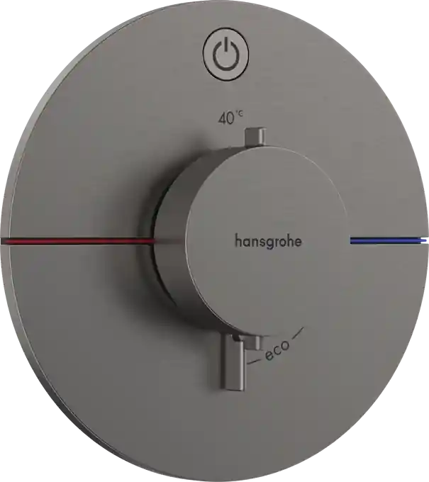 Vedd meg online Hansgrohe ShowerSelect Comfort S Falsík alatti termosztát, 1 funkciós, szálcsiszolt fekete króm 15553340Hansgrohe