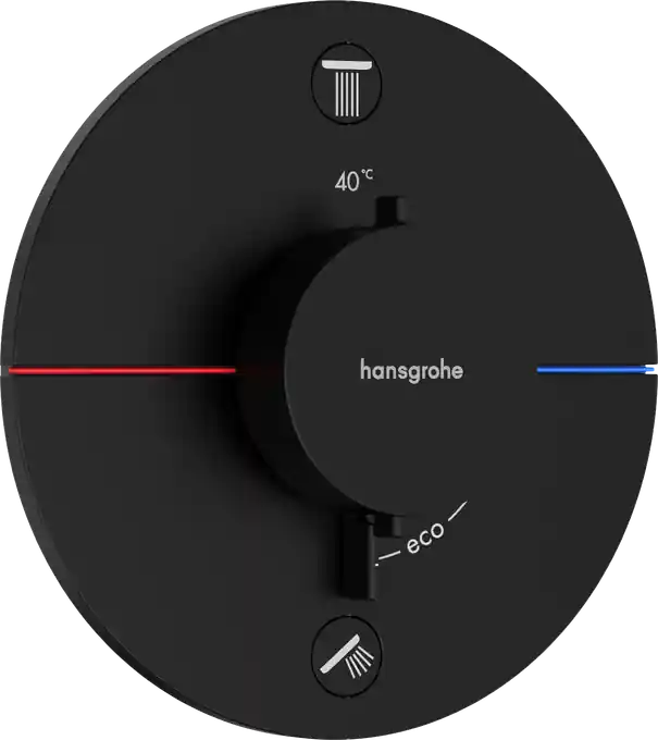 Expressz kézbesítés Hansgrohe ShowerSelect Comfort S Falsík alatti termosztát, 2 funkciós, beépített biztonsági kombinációval EN1717, matt fekete 15556670Hansgrohe